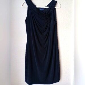 Enfocus Studio Black Ruched Asymmetrical Sheath Dress Size 14